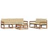vidaXL Set de canapele de exterior cu pernă 6 pcs Natural și Bej