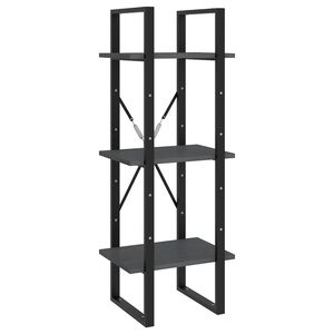vidaXL Bibliotecă cu 3 rafturi, gri, 40x30x105 cm, lemn masiv de pin