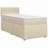 vidaXL Pat boxspring cu saltea cu headboard Crem 80 x 200 cm Țesătură