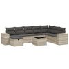 vidaXL Set canapele de grădină cu perne, 9 piese gri deschis poliratan
