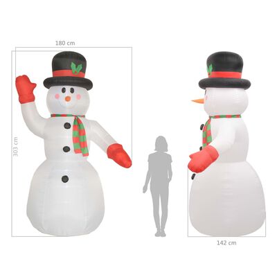vidaXL Om de zăpadă gonflabil Moș Crăciun cu LED IP44 300 cm