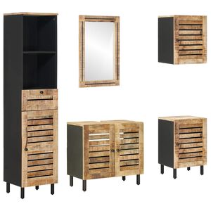 vidaXL Set dulap baie 5 buc. natural 38 x 33 x 160 cm