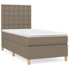vidaXL Pat box spring cu saltea, gri taupe, 80x200 cm, textil