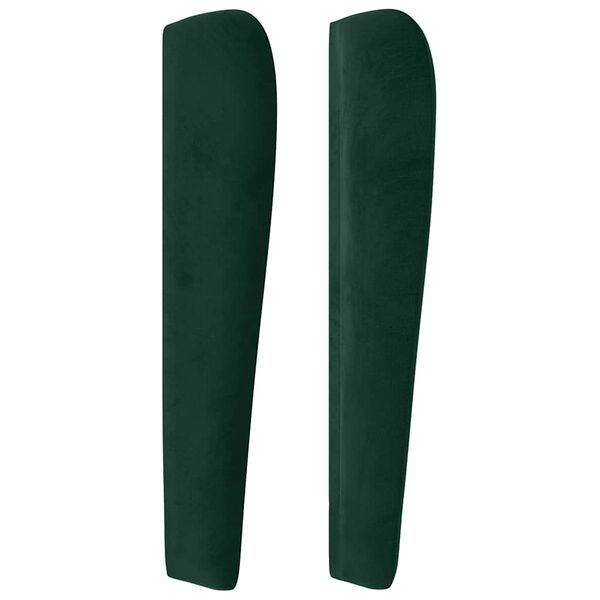 vidaXL Tăblie pat cu aripioare verde &icirc;nchis 183x23x118/128 cm catifea