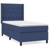 vidaXL Pat box spring cu saltea, albastru, 90x200 cm, textil