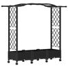 vidaXL Pat Ridicat cu Trellis și Acoperiș Negru 169 x 40 x 129 cm PP