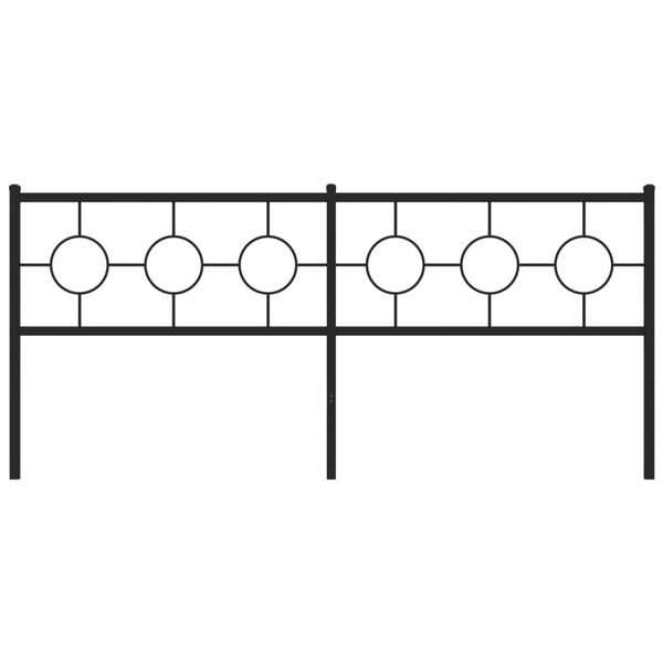 vidaXL Tăblie de pat metalică, negru, 193 cm