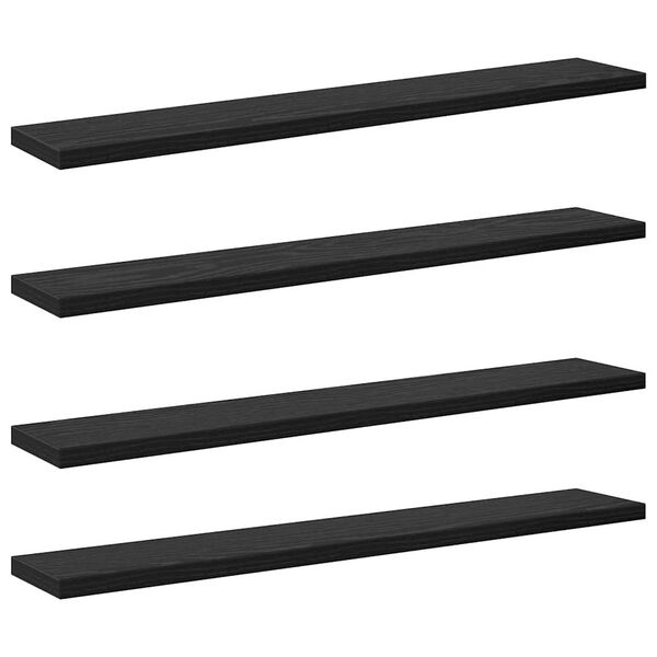 vidaXL Raft pentru cărți 4 pcs Negru 60 x 10 x 1,5 cm Lemn compozit