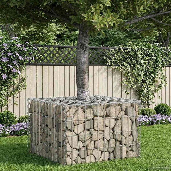 vidaXL Pat ridicat din gabion Argintiu 60 x 60 x 40 cm Oțel Galvanizat