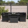 vidaXL Set de canapele pentru grădină cu pernă 7 pcs Negru Rattan poli