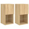 vidaXL Comode TV cu lumini LED, 2 buc., stejar sonoma, 30,5x30x60 cm