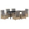 vidaXL Set de masă pentru grădină 7 buc. Beige și gri deschis