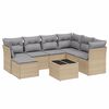 vidaXL Set canapele de grădină, 8 piese, cu perne, bej, poliratan