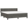 vidaXL Pat box spring cu saltea, gri închis, 180x200 cm, catifea