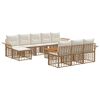 vidaXL Set de canapele de exterior 11 buc. Alb Natural și Crem