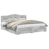 vidaXL Cadru de pat Gri din beton 180 x 200 cm Lemn prelucrat