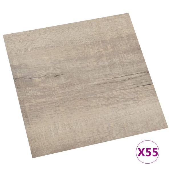 vidaXL Plăci de pardoseală autoadezive 55 buc. gri taupe PVC 5,11 m²