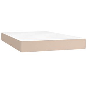 vidaXL Saltea cu arcuri buzunar, fermitate medie, cappuccino, 120x200x20 cm, piele eco