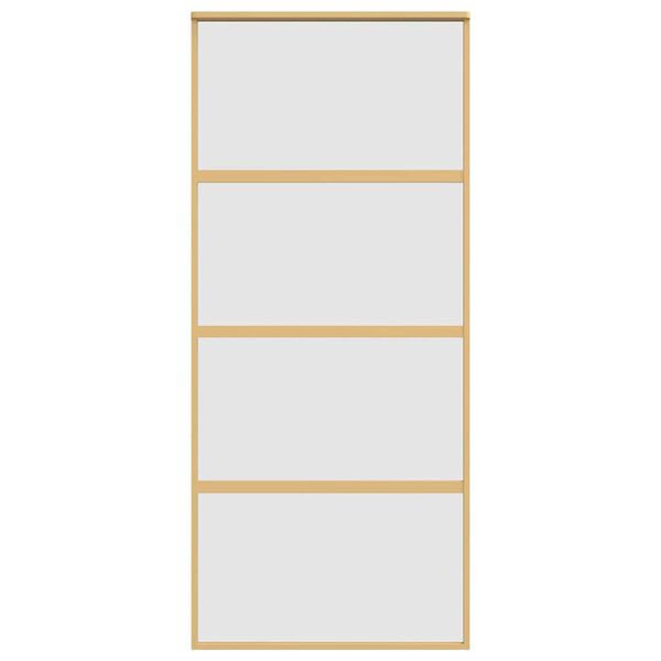 vidaXL Ușă glisantă, auriu, 90x205 cm, sticlă ESG mată și aluminiu