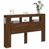 vidaXL Tăblie de pat cu LED, stejar maro, 160x18,5x103,5 cm, lemn