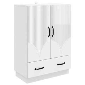 vidaXL Bufet Alb foarte lucios 66 x 34,5 x 92 cm Lemn prelucrat