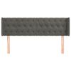 vidaXL Tăblie de pat cu aripioare gri &icirc;nchis 147x16x78/88 cm catifea