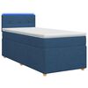 vidaXL Pat boxspring cu saltea albastru 90 x 190 cm Țesătură