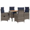 vidaXL Set dining pentru exterior 5 buc. Grey and Navy Blue