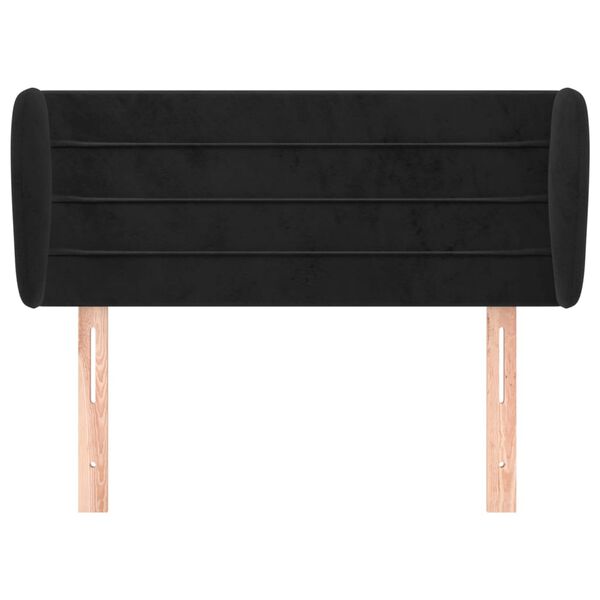 vidaXL Tăblie de pat cu aripioare negru 103x23x78/88 cm catifea