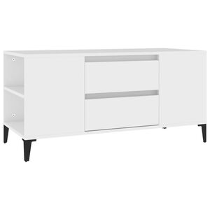 vidaXL Comodă TV, alb, 102x44,5x50 cm, lemn prelucrat