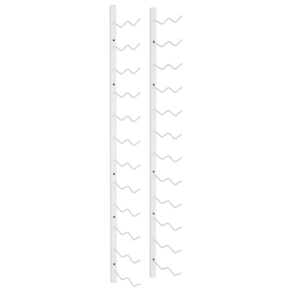 vidaXL Suport sticle de vin, de perete, 24 sticle, alb, fier