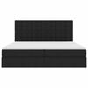 vidaXL Pat cu saltea și LED cu saltea Negru 200 x 200 cm Poliester