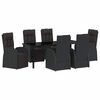 vidaXL Set de masă pentru grădină 7 buc. Negru poliratan