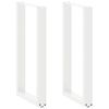 vidaXL Picioare de masă de bar &icirc;n formă de U, 2 buc., alb, 50x(90-91) cm, oțel