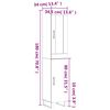vidaXL Dulap înalt, gri sonoma, 34,5x34x180 cm, lemn prelucrat
