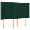 vidaXL Tăblie pat cu aripioare verde &icirc;nchis 163x16x118/128 cm catifea