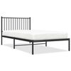 vidaXL Cadru de pat din metal cu tăblie, negru, 100x200 cm
