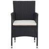 vidaXL Set mobilier de grădină, 3 piese, negru