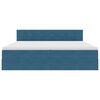 vidaXL Pat cu storage cu saltea Albastru &icirc;nchis 200 x 200 cm Catifea