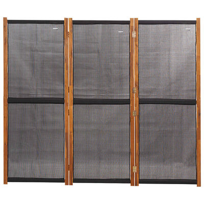 vidaXL Paravan de cameră cu 3 panouri, negru, 210x180 cm