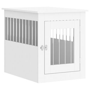 vidaXL Ladă pentru c&acirc;ini, alb, 55x75x65 cm, lemn prelucrat