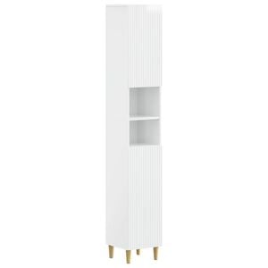 vidaXL Cabinet de Baie cu Raft Deschis ARNHEM Alb foarte lucios