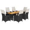 vidaXL Set mobilier de grădină cu perne, 7 piese, negru, poliratan