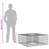vidaXL Pat ridicat din gabion Argintiu 100 x 100 x 40 cm