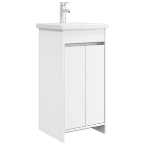 vidaXL Mobilă de baie cu chiuvetă Alb 42 x 40 x 84,5 cm Lemn prelucrat