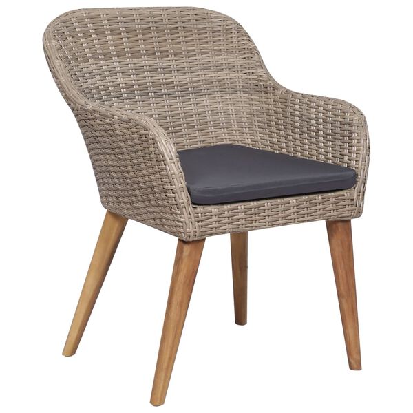 vidaXL Set mobilier de grădină, 9 piese, maro