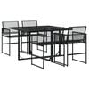 vidaXL Set mobilier de grădină, 5 piese, negru, poliratan