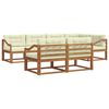 vidaXL Set de canapele de exterior cu pernă 7 pcs Natural și Crem