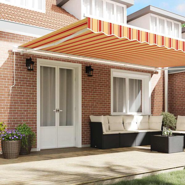 vidaXL Cortina Retractabilă Dungi Galben și portocalie 500 &times; 300 cm