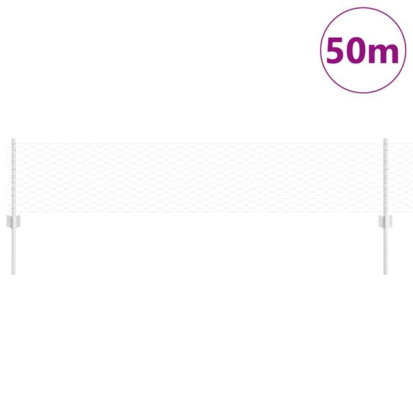 vidaXL Gard și Stâlp Gri 0,4 x 50 m Oțel